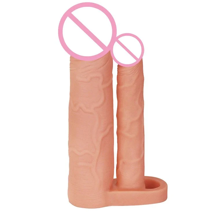 Realistic Soft Rubber Waterproof Grow Thicker Dildo Double Head