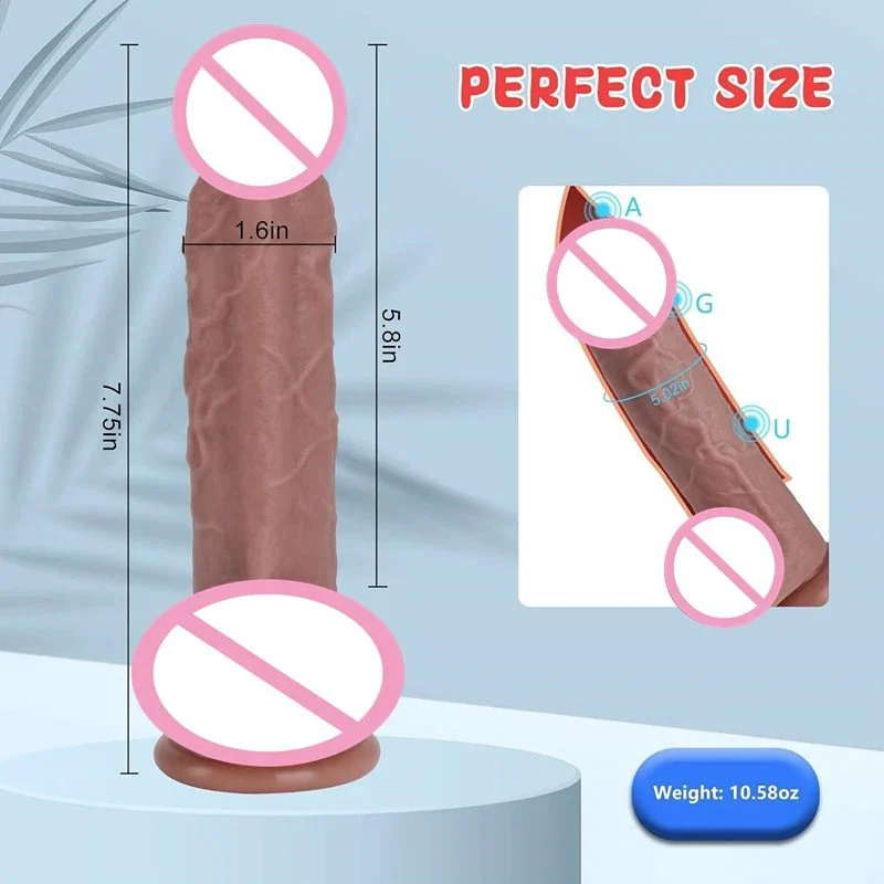 Female Masturbation Suction Cup Realistic Super Soft Liquid Silicon 7.5 Inch Dildo Sex Toy Women