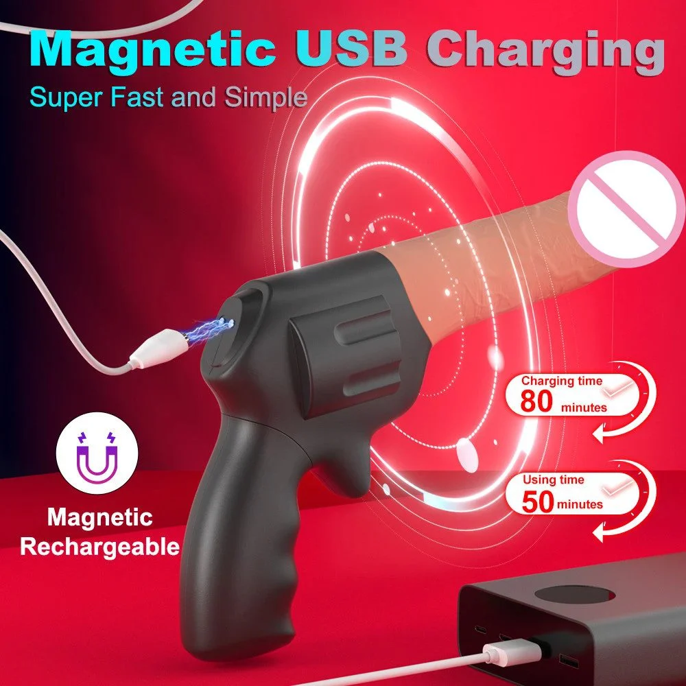 Female Masturbation Waterproof 9 Frequency Telescopic Rotation Dildo Machine Mini Massage Gun