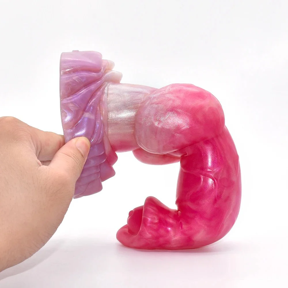 Peach Witch Color Animal Dog Penis Knot Stuffed Realistic Dildo Sucker Large Anal Plug Sex Toys for Women Masturbator