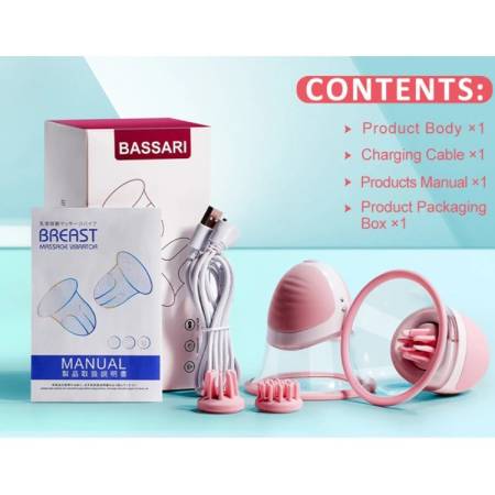Wireless Breast Massager Nipple rotating and Sucking Stimulation Vibrator Adult Sex Toys for Women