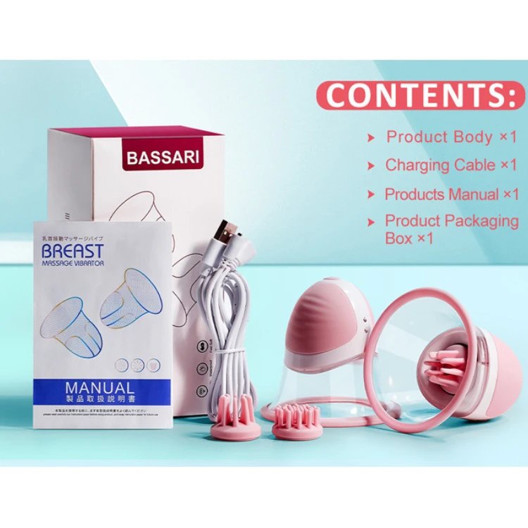 Wireless Breast Massager Nipple rotating and Sucking Stimulation Vibrator Adult Sex Toys for Women