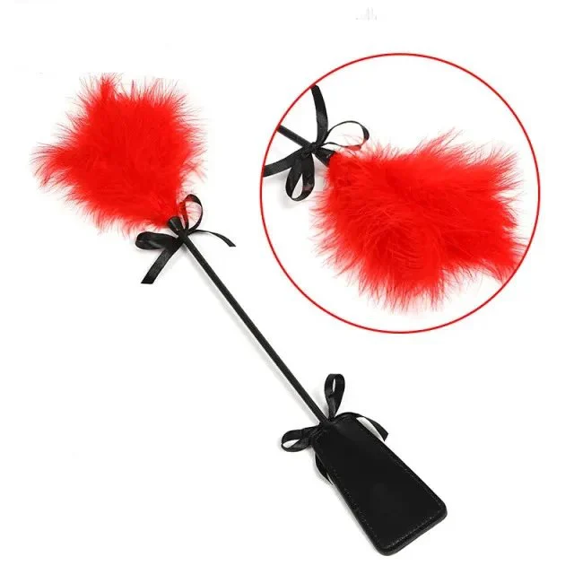 Multifunctional Feather Paddle Whip Tickler & Spanking Tool for Adult Foreplay Pleasure