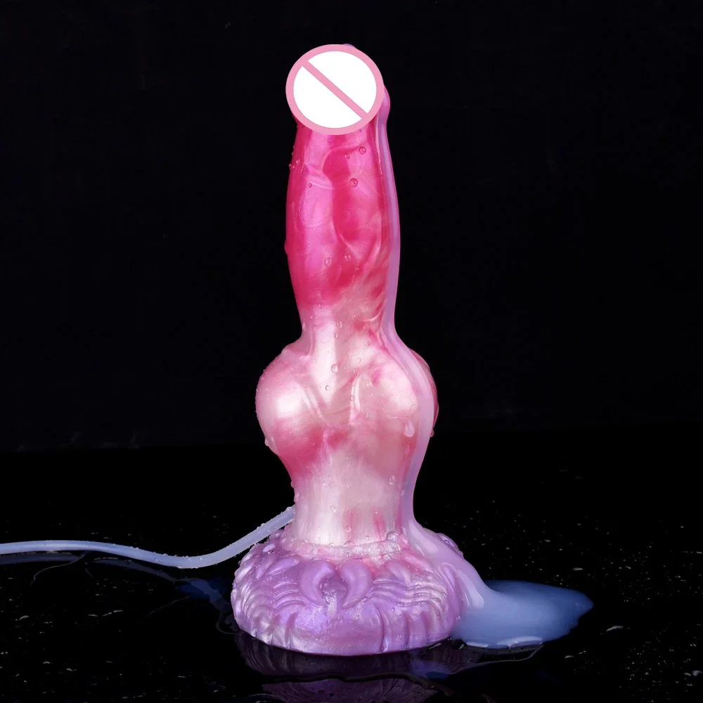 Fantasy Animal Cock Dildo Squirting Ejaculting Masturbator Penis Soft Dildo Anal Plug Toy Sex Toy for Women