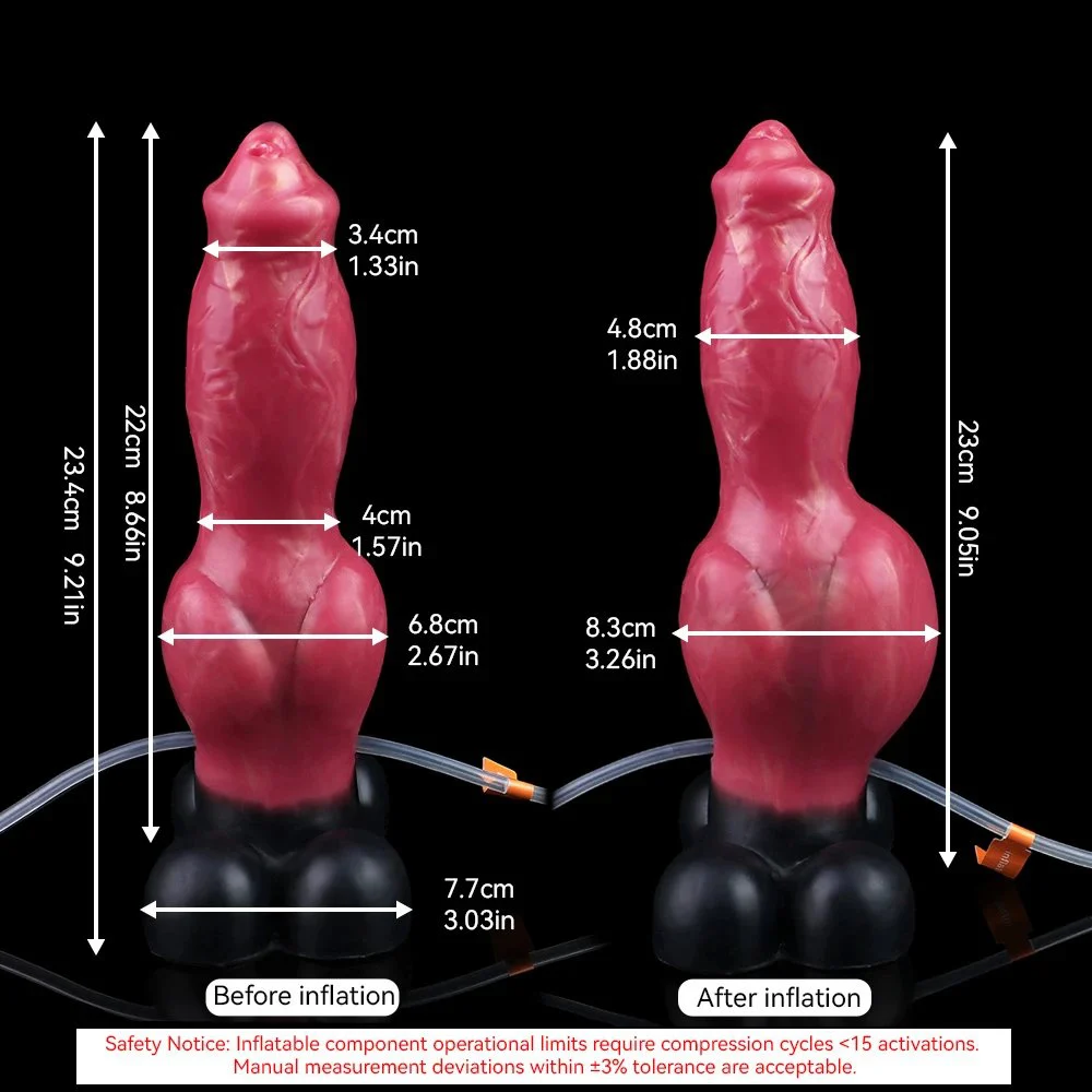 Full Size Black Inflatable Squirting Fantasy Sex Toy with Suction Cups on the Bottom for a Realistic Dildo Experience