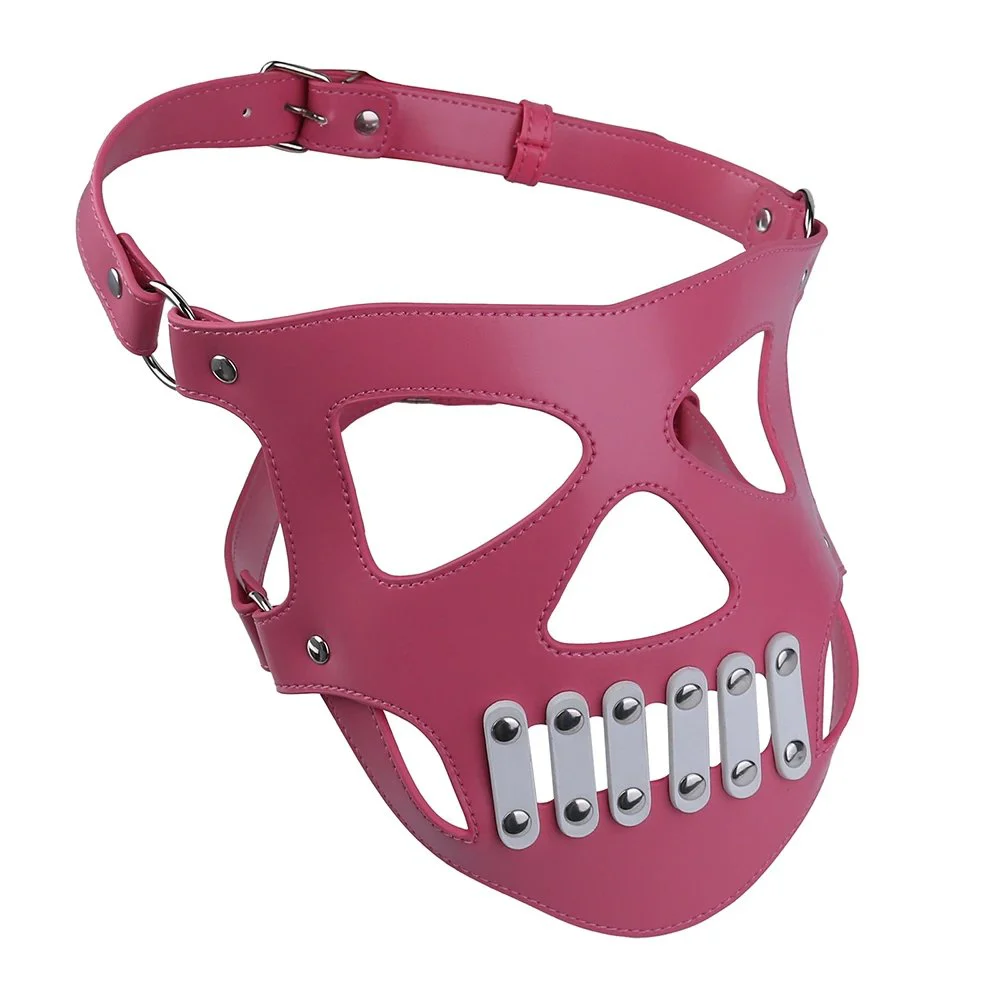 Pink and Black Women's Body Harness Set with Studded Design Light Sensory Stimulation Made of Premium PU Leather Material