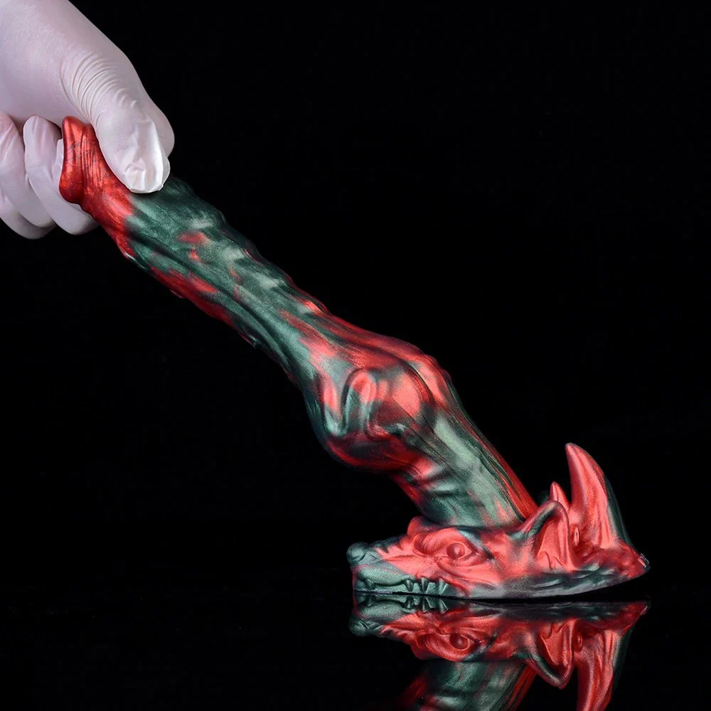Dog Knot Dildo Curved Shaft Adult Sex Toy for G-spot Anal Play Alien Cock Toys