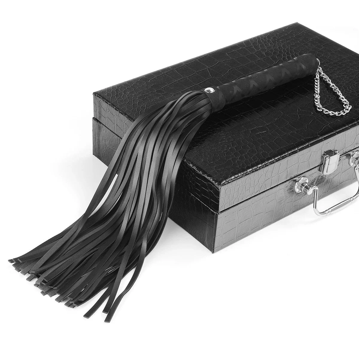 PU Leather Braided Design Whip Bondage Sex Whip Slave Restraint Toy Suitable for Female Couples' Buttocks Spanking