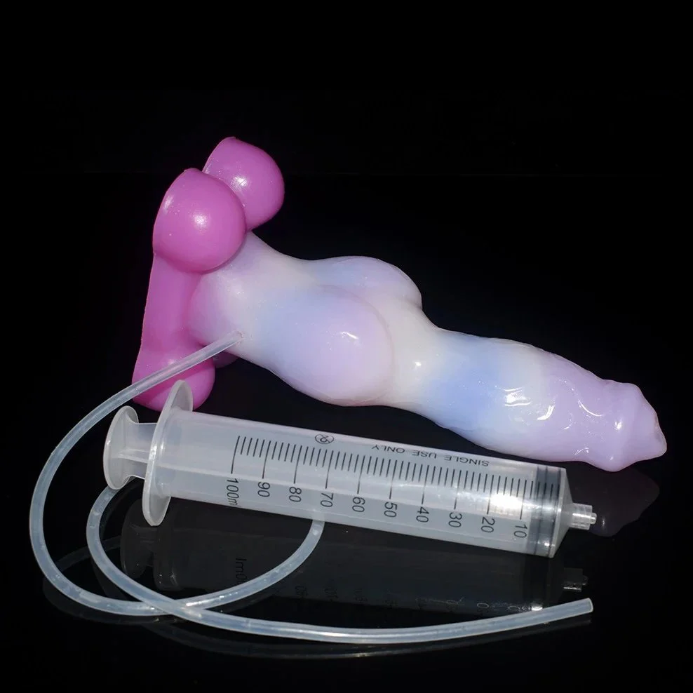 Fantasy Color Realistic Ejaculation Dildo Platinum Silica Gel High Quality Sex Toys Rubber Squirting Penis for Gay Men