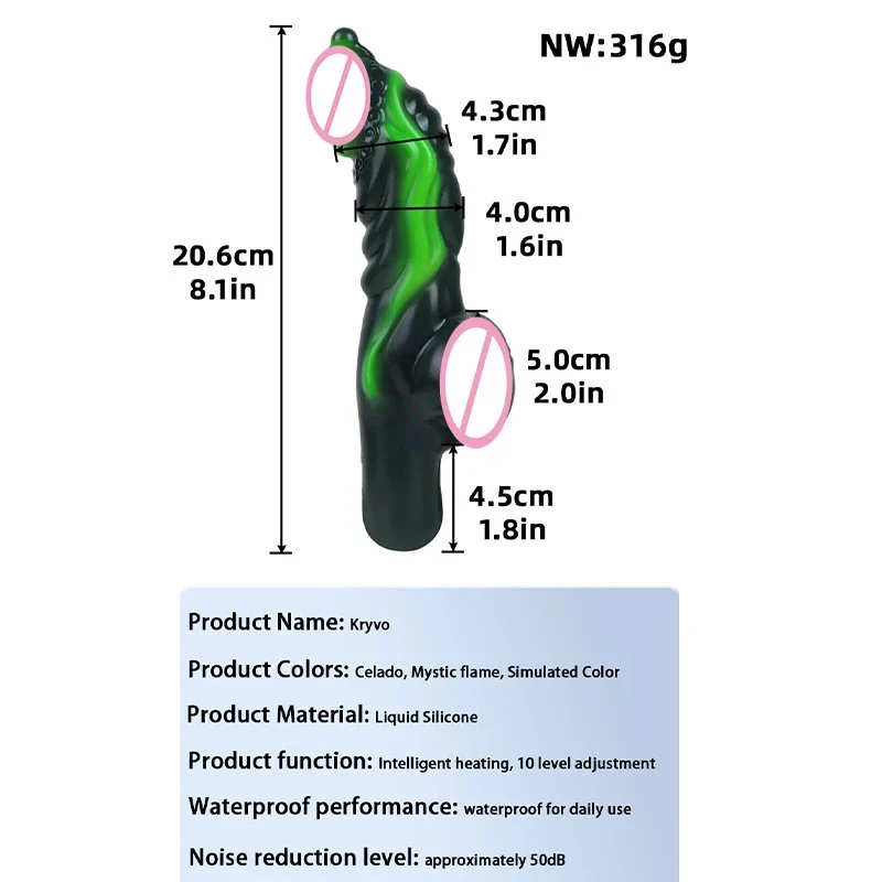 Vibrating Non-vibrating Optional Soft alien Shaped Female Masturbator Dual Head Heated Silicone Vibrator Multi-Frequency