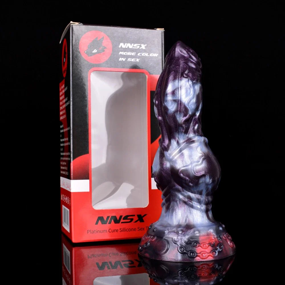 Dog Dildo with Two Color Monster Cock Anal Plugs Sex Toy for Male and Women Dog Shaped Dildo with Big Knot alien Dildo