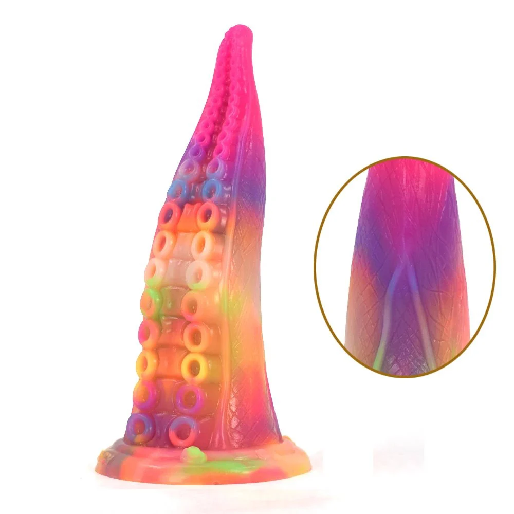Glow in Dark Octopus Tentacles Dildos Women Luminous Silicone Realistic Vibrator Penis Dildos for Men Women