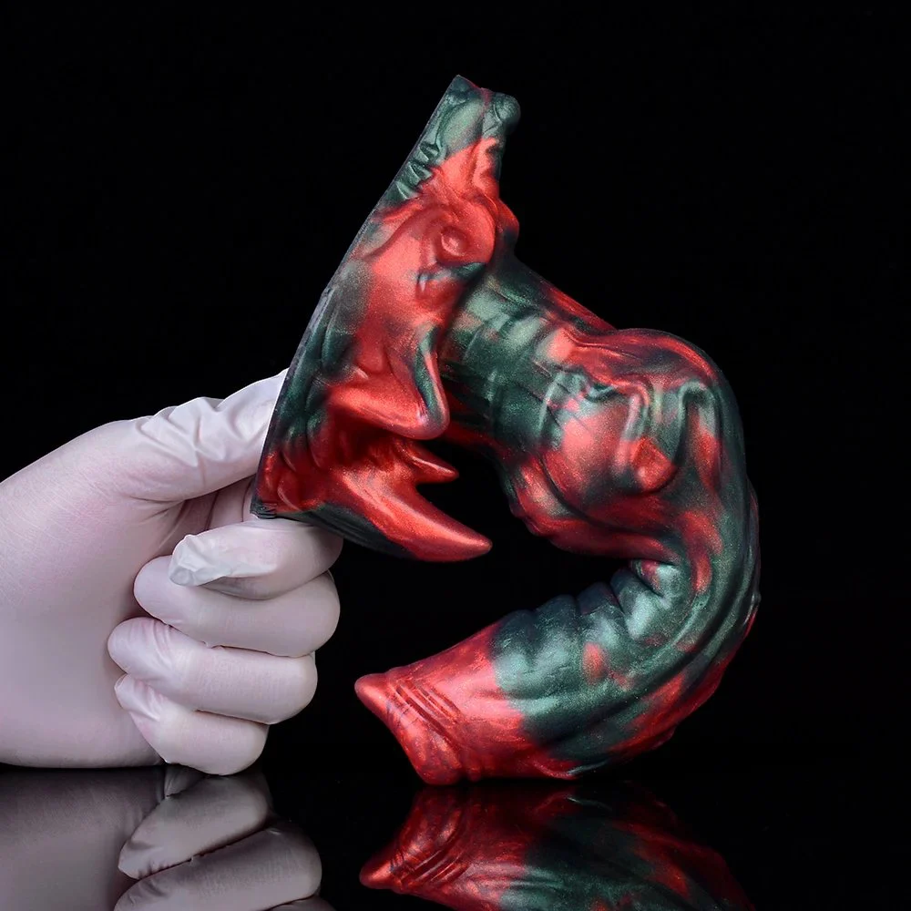 Dog Knot Dildo Curved Shaft Adult Sex Toy for G-spot Anal Play Alien Cock Toys