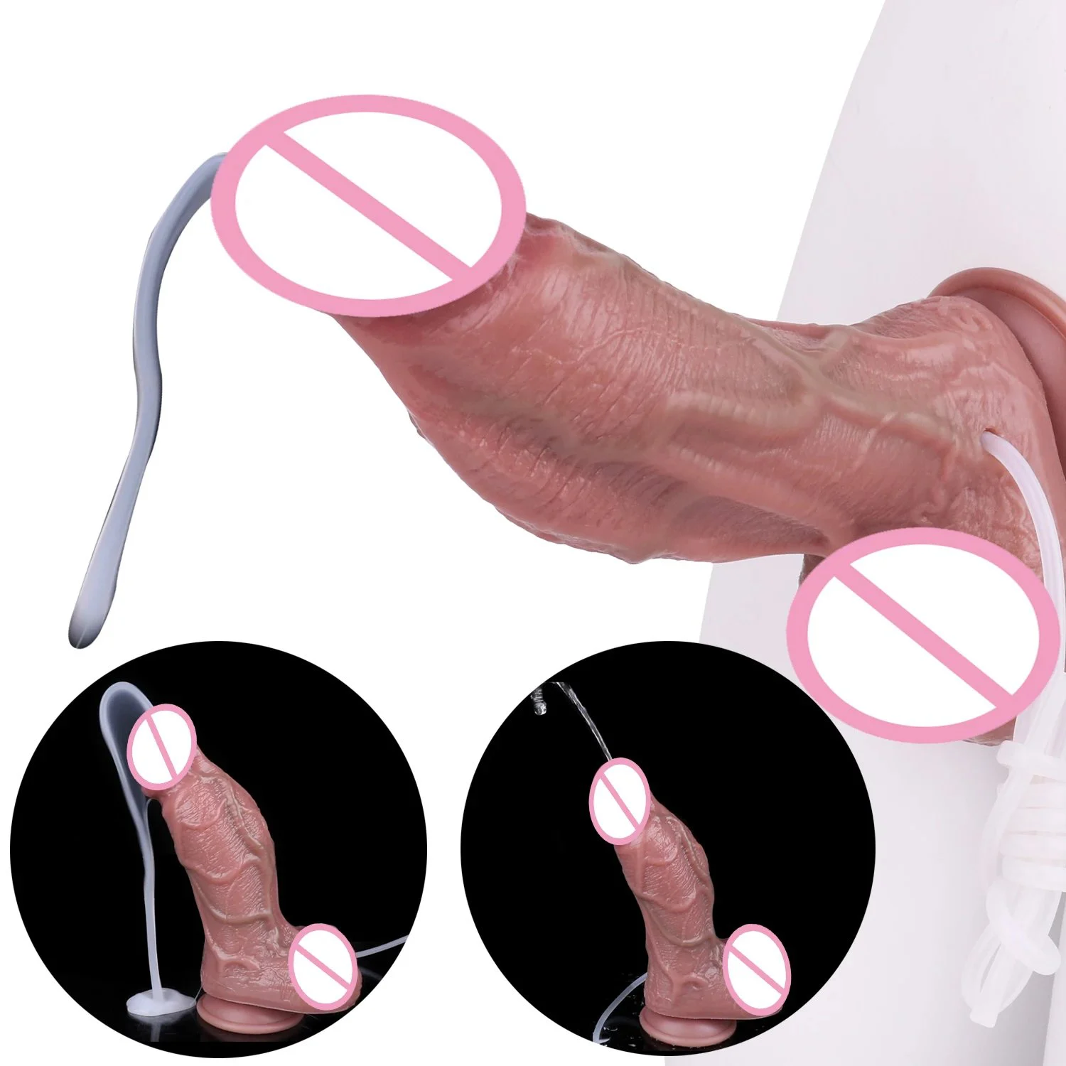 Big Realistic Squirting Dildo Ejaculating Penis for Women With Strong Suction Cup Soft Dildo for Women G-Spot Anal Prostate