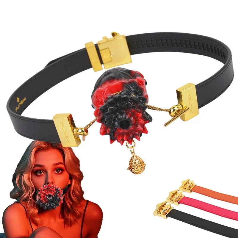 New Couples Flower Gag Dog Mouth Plug Silicone Breathable Rose Ball Open Mouth Bondage Gags Oral Fixation BDSM Adult Sex Toys