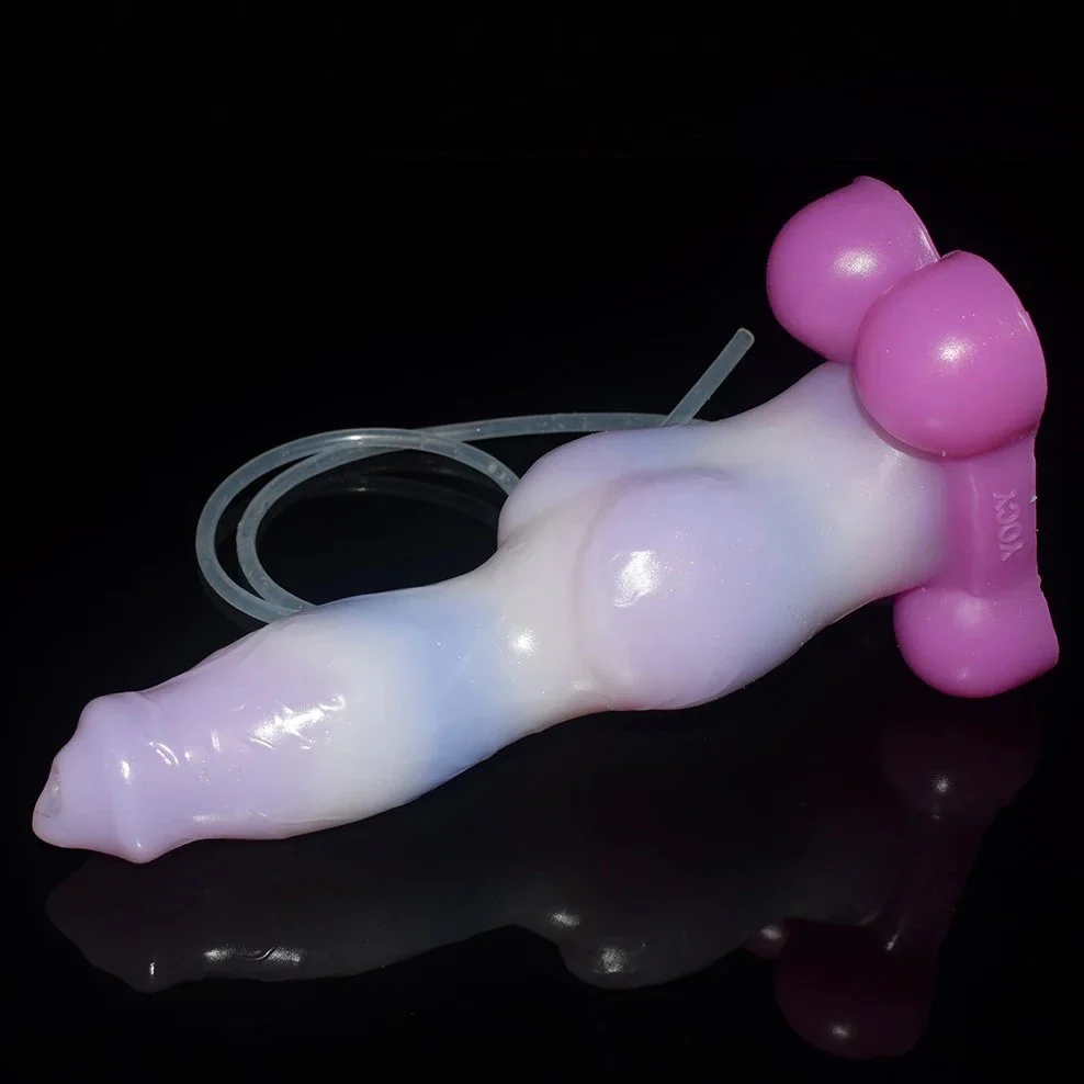 Fantasy Color Realistic Ejaculation Dildo Platinum Silica Gel High Quality Sex Toys Rubber Squirting Penis for Gay Men