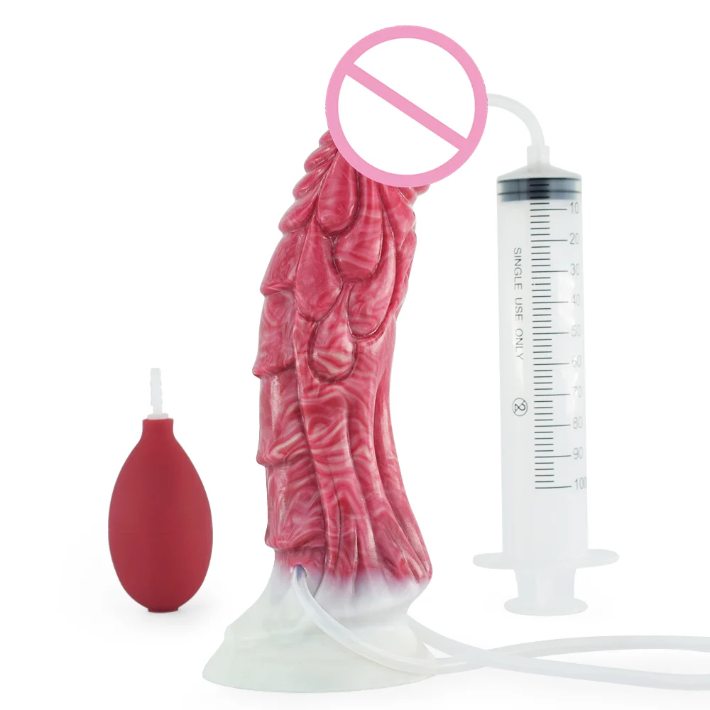 Fantasy Dragon Ejaculating Squirting Silicone Dildo Women Enema Sex Toy Realistic Animal Monster Huge Big Dildo With Suction Cup