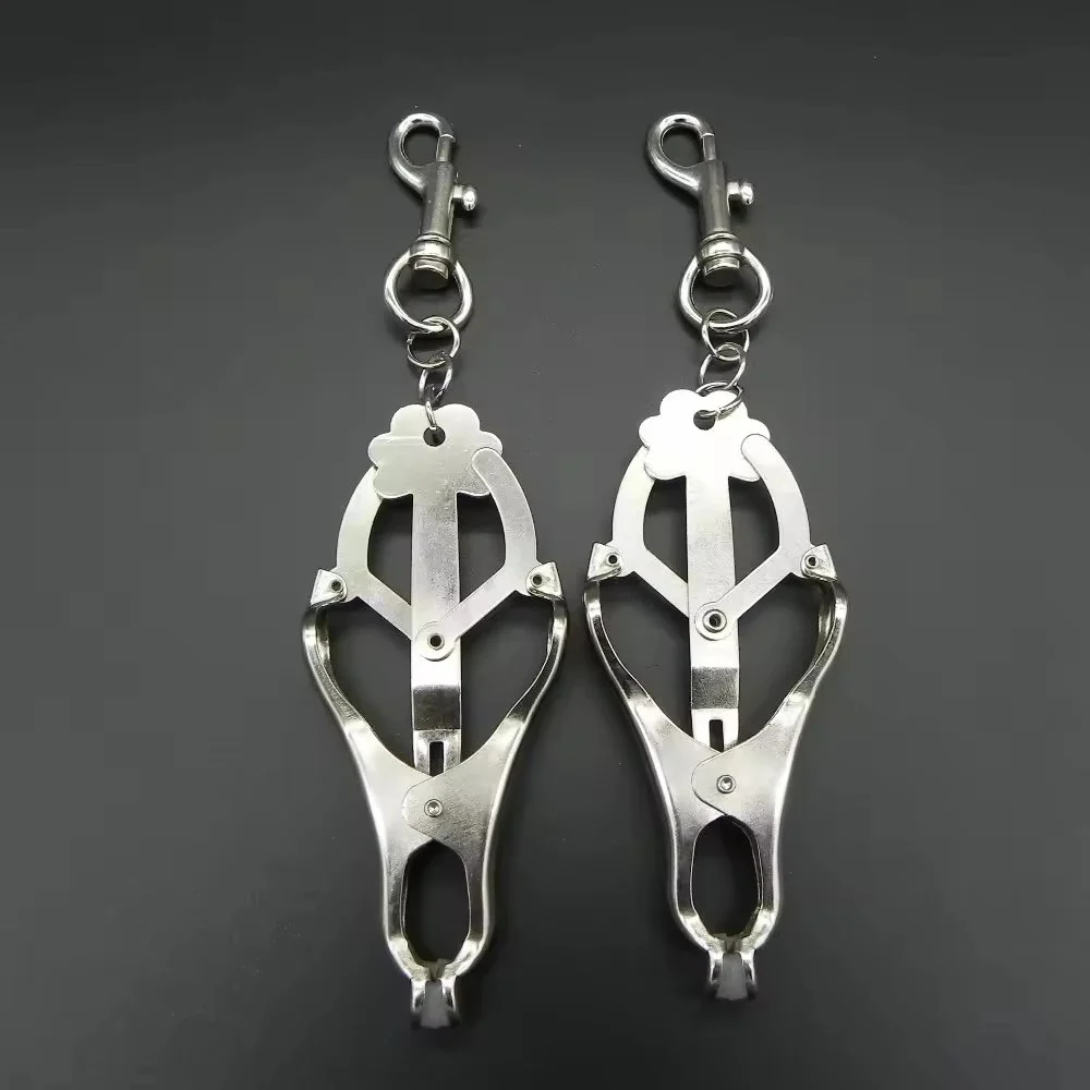 New Butterfly Design Type Adjustable Silver Metal Nipple Clamp Sex Toys Strong Breast Clamps