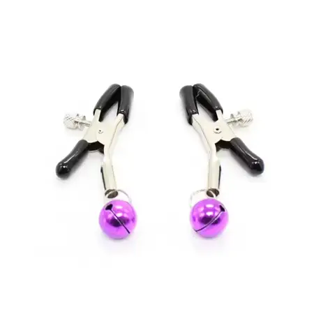 Deluxe Adjustable Nipple Clamps Set with Bells and Glass Balls for Couples Play Sensual Breast Training Adult Toy