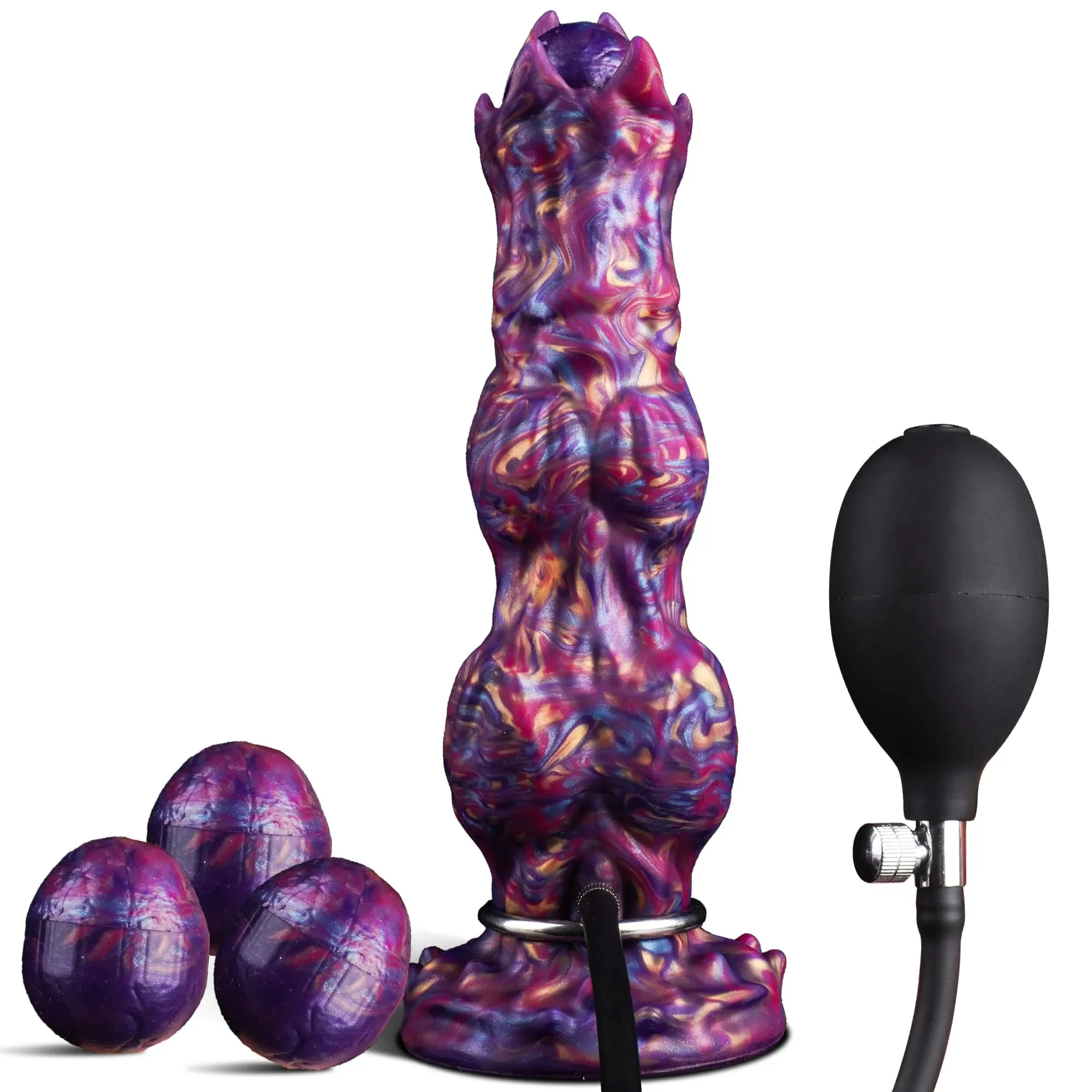 Fantasy Monster Alien Ovipositor Dildo with 3 Balls Realistic Silicone alien Dildo with 3 Eggs for Women Men Adult Sex Toy