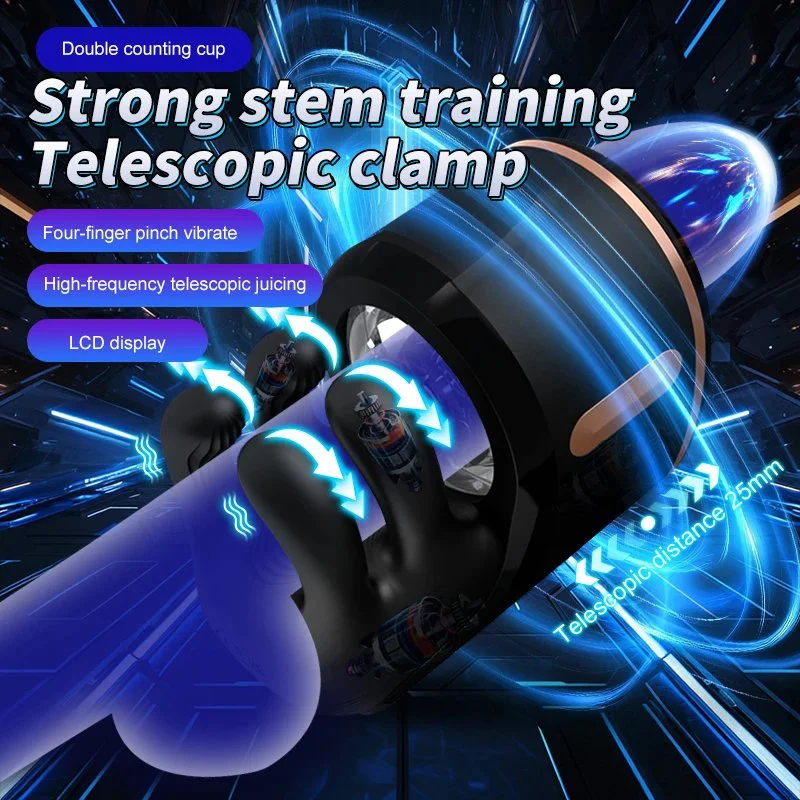 Automatic Dual Motor Strong Vibration 9-frequency Rotation Clamp Sucking Function Airplane-shaped Male Masturbator Adult