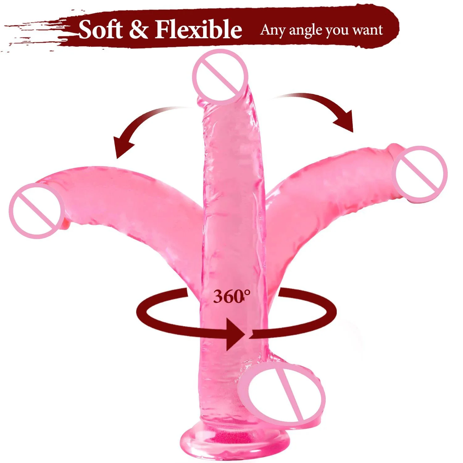 Big 11.61-Inch Thick Silicone Suction Cup Dildo with Lifelike Skin-Touching Feel Soft Pink Waterproof for Women & Men
