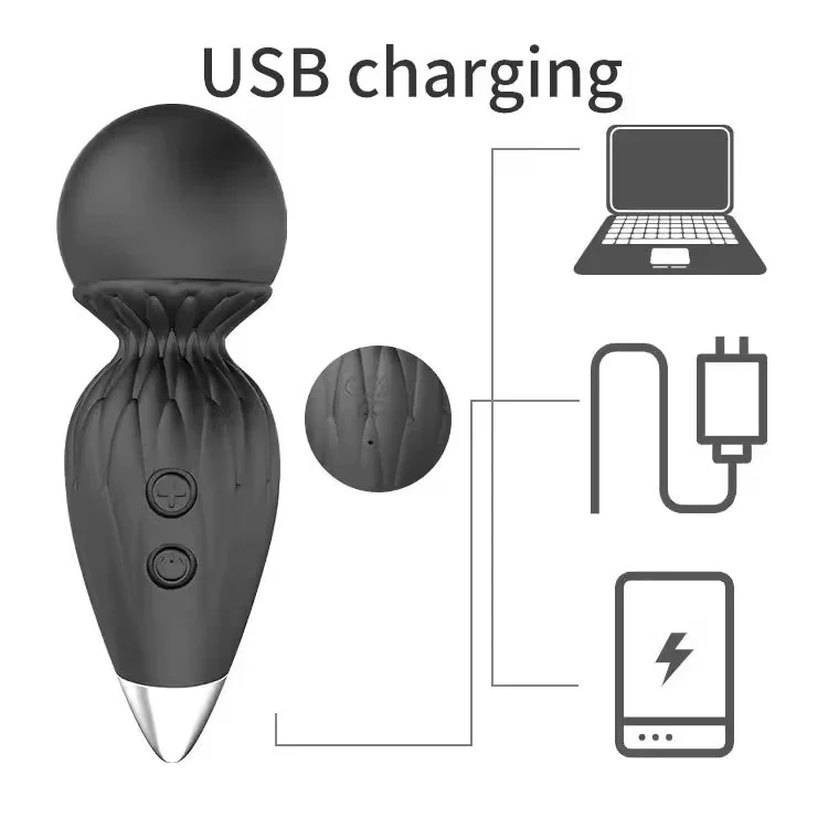 Soft Silicone Clitoral Vibrator With Real Touch Feeling Non-Latex Waterproof USB Rechargeable Black