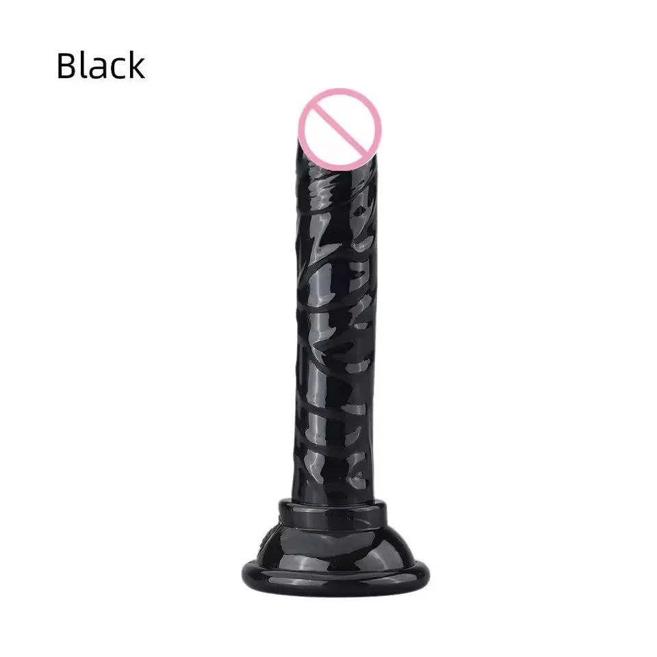 Female Manual Realistic Suction Cup Dildo Mini Small Crystal Penis Adult Women Masturbation Thrusting Toy