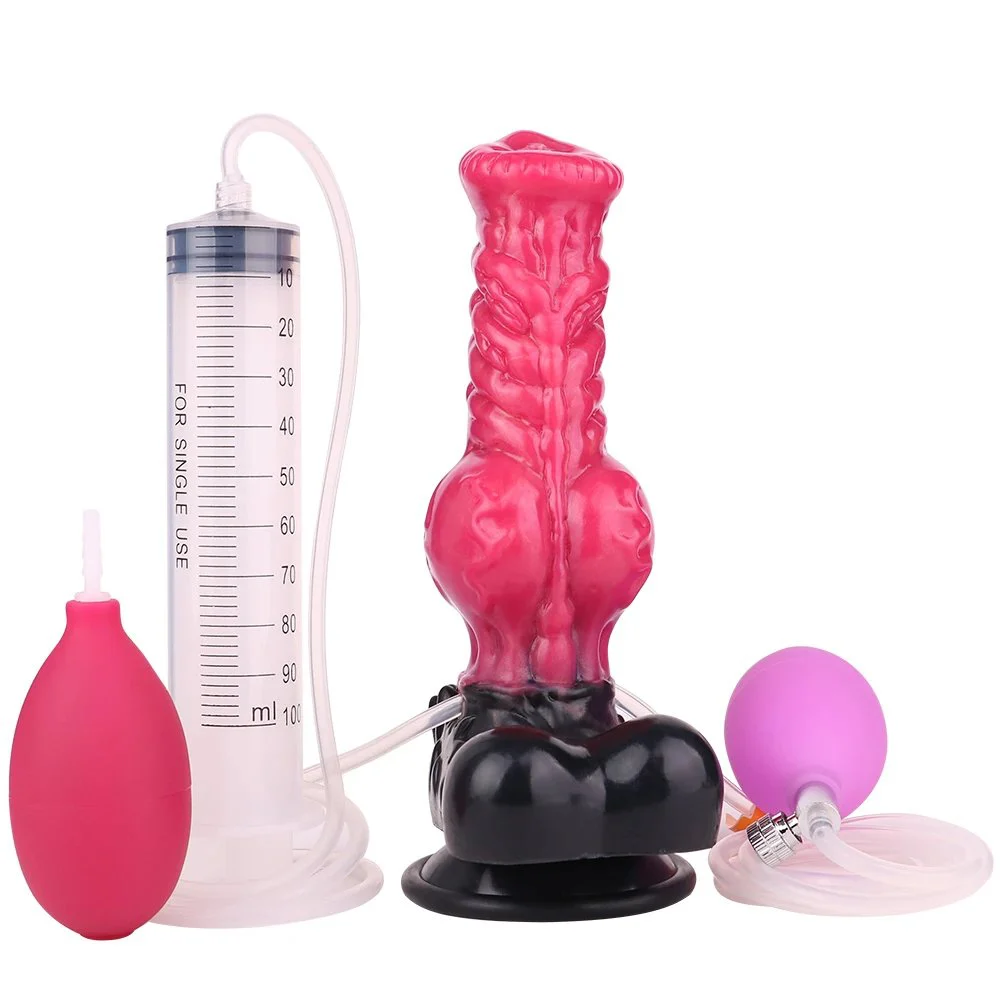 Fantasy Monster Ejaculation Dildo Soft Silicone Inflatable Spray Dildo Female Masturbation Adult Sex Toys