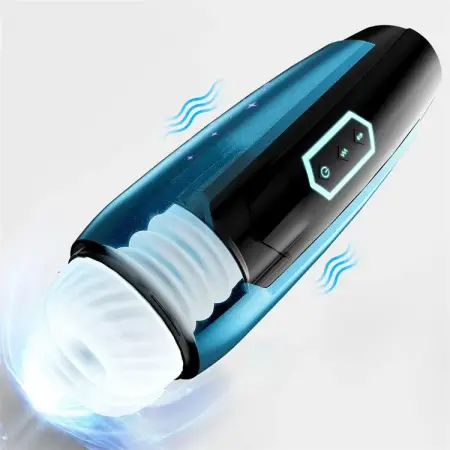 Automatic Penis Training Masturbation Cup Capsule Vibrator Deep Throat Telescopic Masturbating Cup