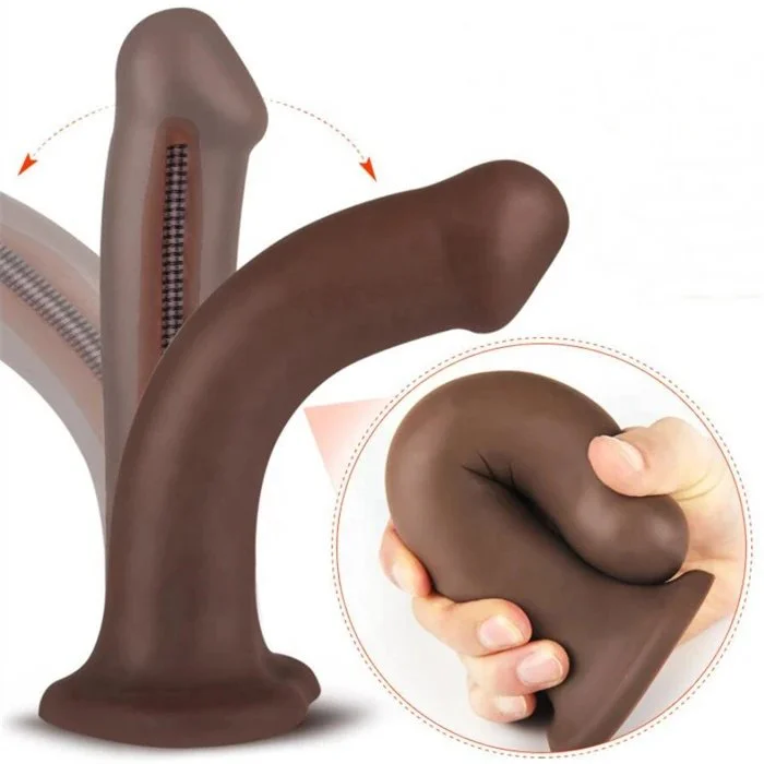 Bendable Female Masturbation Silicone Strap on Dildo Huge Realistic Sex Toys Without Balls Soft TPE & PVC Material