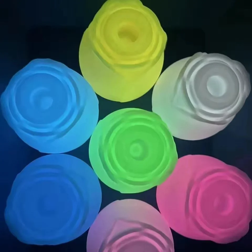 Glow in the Dark Rose Vibrator Clitoral Sucking and Nipple Sucker Clitoris Stimulator Luminous Women's Sex Toy