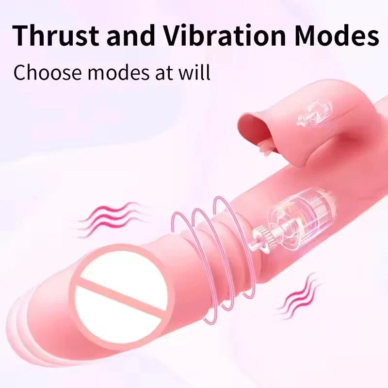 USB Rechargeable Multi-Function Women's Sex Machine G-Spot Vibrator Heated Stretchable Dildo Clit Rotate Stroke Clit Rotate