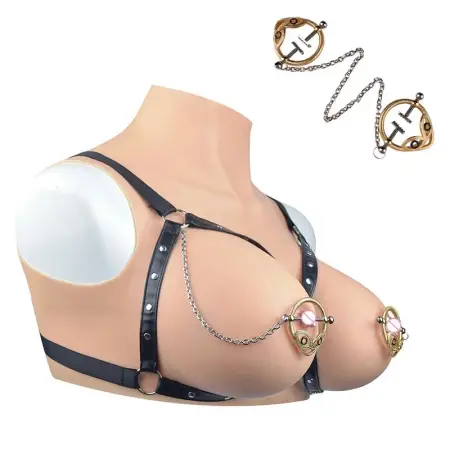 Leather Bondage Body Fetish Applies to Women's Breast Clips Bring Tingling Sensation and Pressure Sm Erotic Lingerie