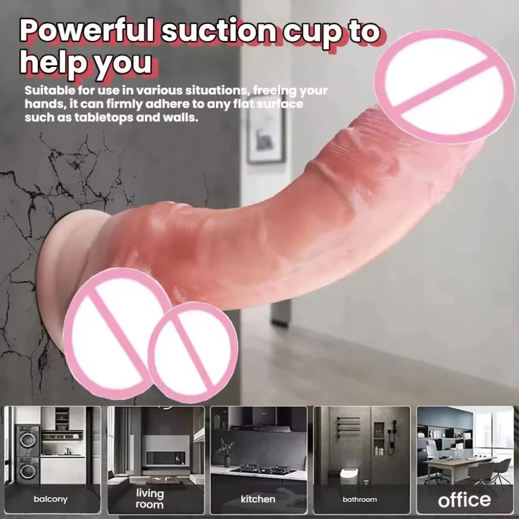 Realistic Strap-On Dildo for Women Soft Silicone with Strong Suction Cup & Soft Head Strap TPE Material Adult Sex Toy