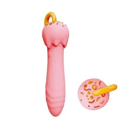USB Rechargeable Clitoris Stimulation Wand Ice Cream Shaped Dildo Vibrator Sex Toys for Women