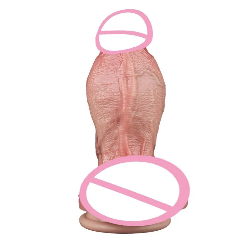 Double Layer Dildo Silicone Realistic Hand-free Dual Density Anal Plug Sex Toy for Adult Women Men Masturbation
