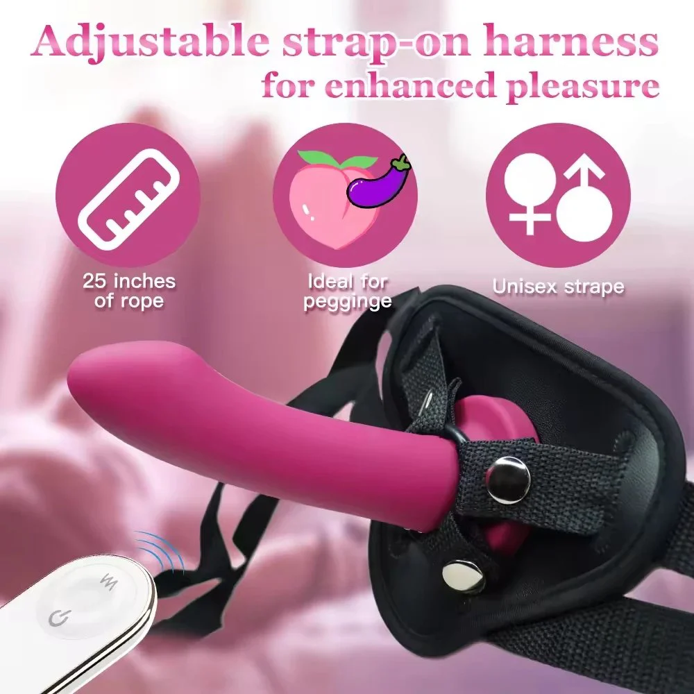 Remote Control Strapless Strap on Vibrator Silicone Lesbian Vibrator Type for Women