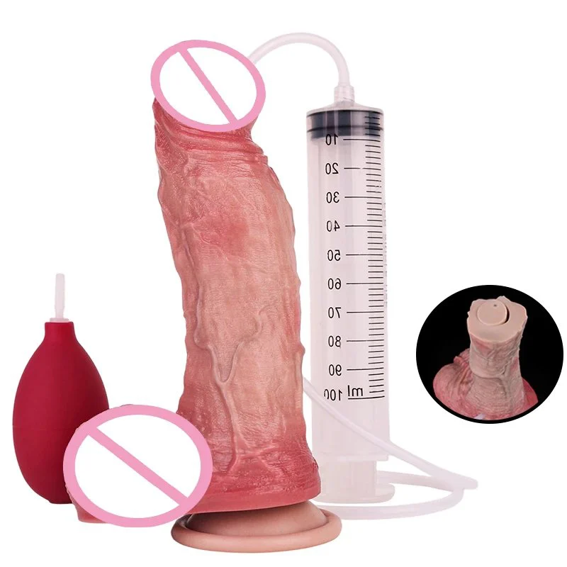 Double Layer Proceess Simulated Suction Cup Squirting Dildo Suitable for 18+ As a Large-sized Dildo Sex Toy