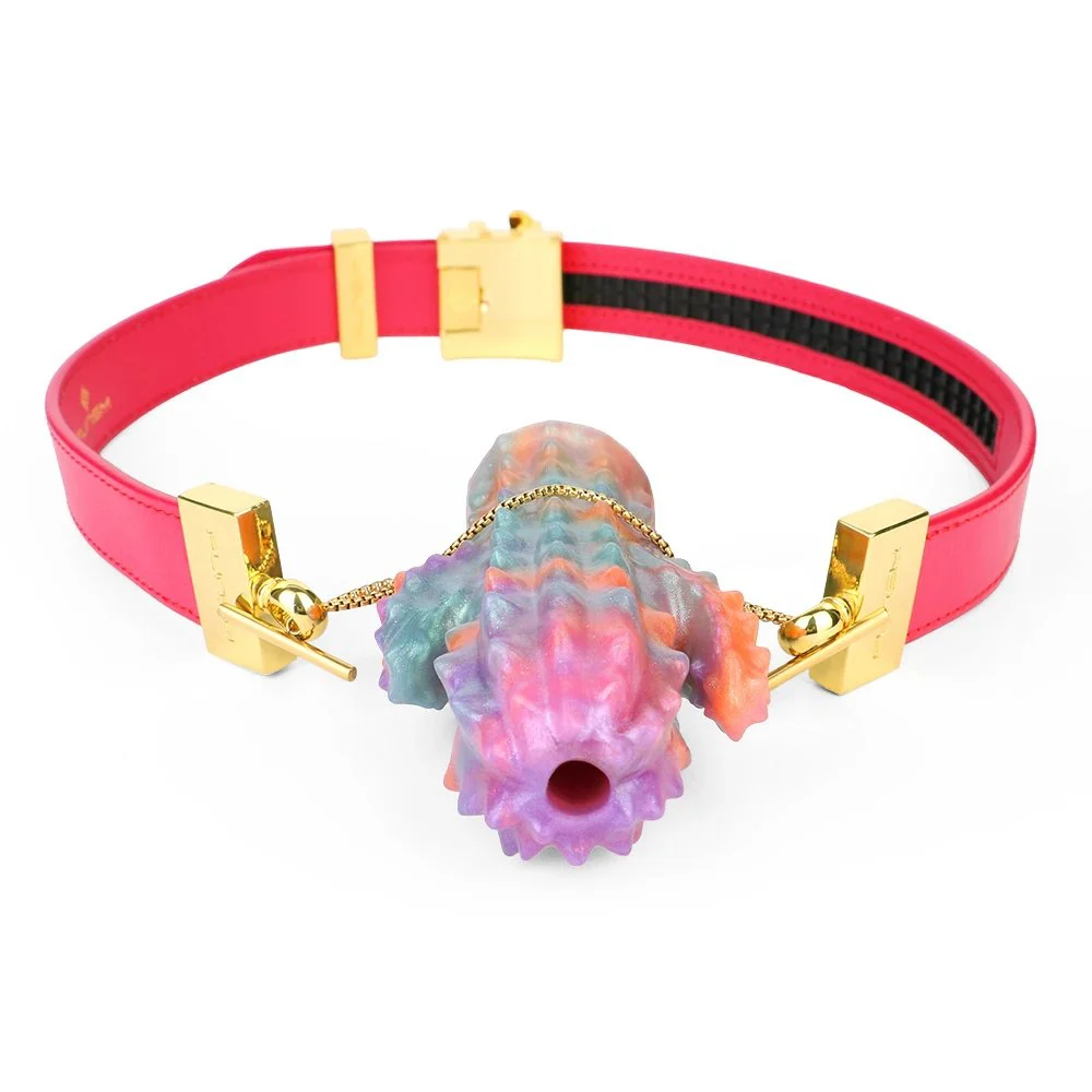 New Neon Color Adult Sex Toys Silicone Mouth Plug Horizontal and Vertical Belts in Three Colors Are Available Thorned Desire Gag