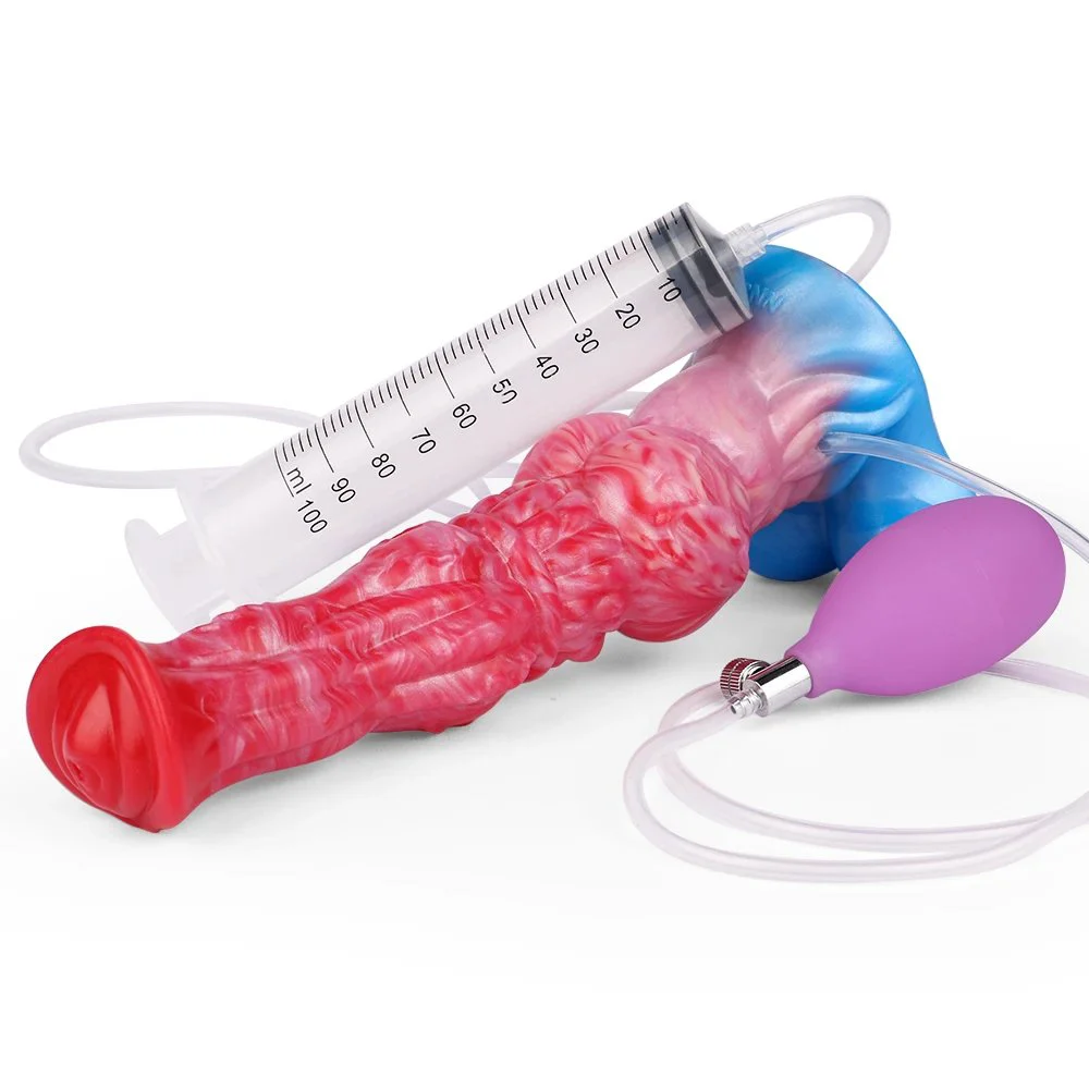 Horse Dildo Inflatable Anal Dilator with Squirting Function Ejaculation Penis Adult Sex Toys for Women Men