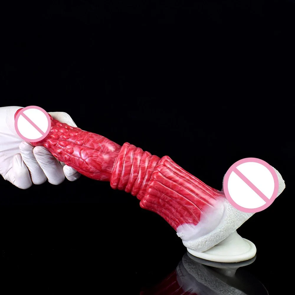 Big Size Silicone Cock Penis Animal Horse Dildo Realistic Testicle Anal Plug Dildo with Strong Sucker