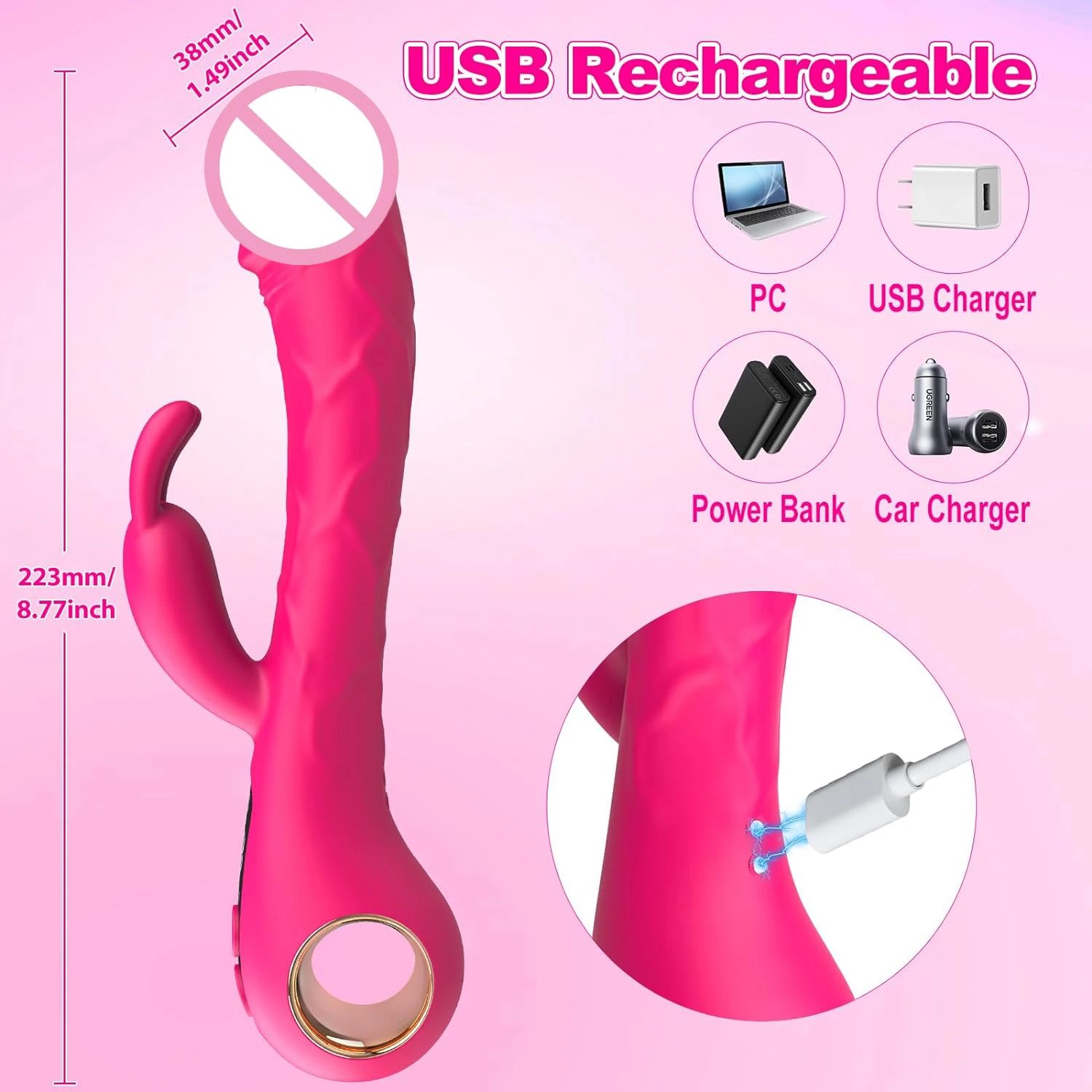 Women's Funny Telescopic Vibrator Wand Massager with Wireless Remote Control New Body Application Item