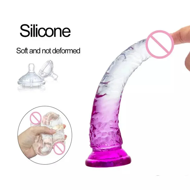 Sex Toys Dildo for Women Realistic Double Colored Crystal Jelly Dildo With Suction Cup