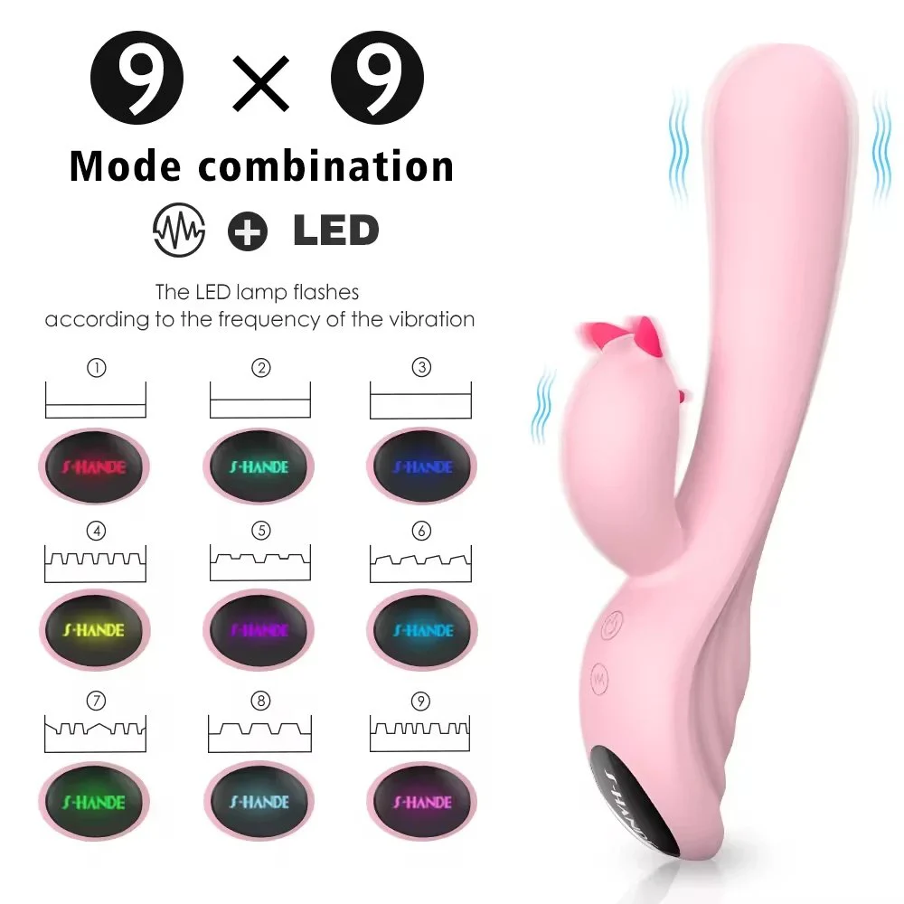 Newest Design Pink Silicone Dual Motor g Spot Vibrator Rabbit Vibrator Sex Toy Vibrator for Women