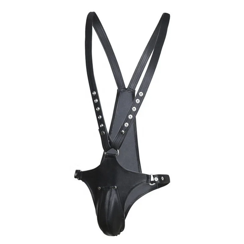 Male Penis Body Harness Wearing Bondage Chastity Belt Flirt Sexy Gay Couples Slave