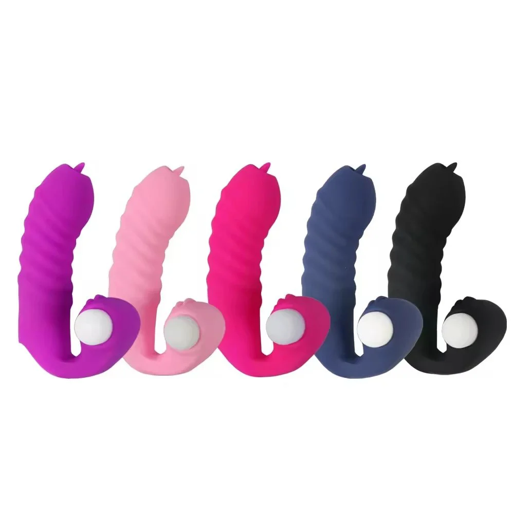 Tongue Licking Vibrating Finger Sleeve for Women Couples Wearable G Spot Massager Clitoral Stimulator