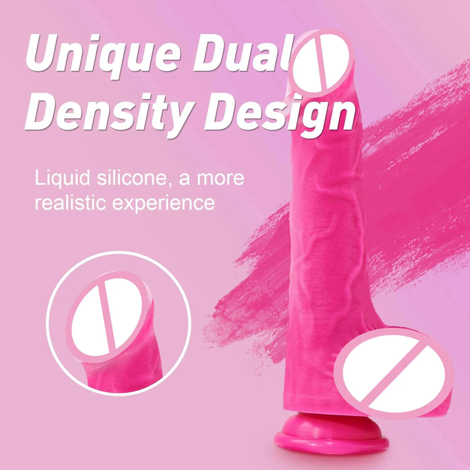Dual Density Telescopic Dildo Women Masturbation Toys Remote Control Heating Thrusting Realistic Dildo Vibrator with Suction Cup