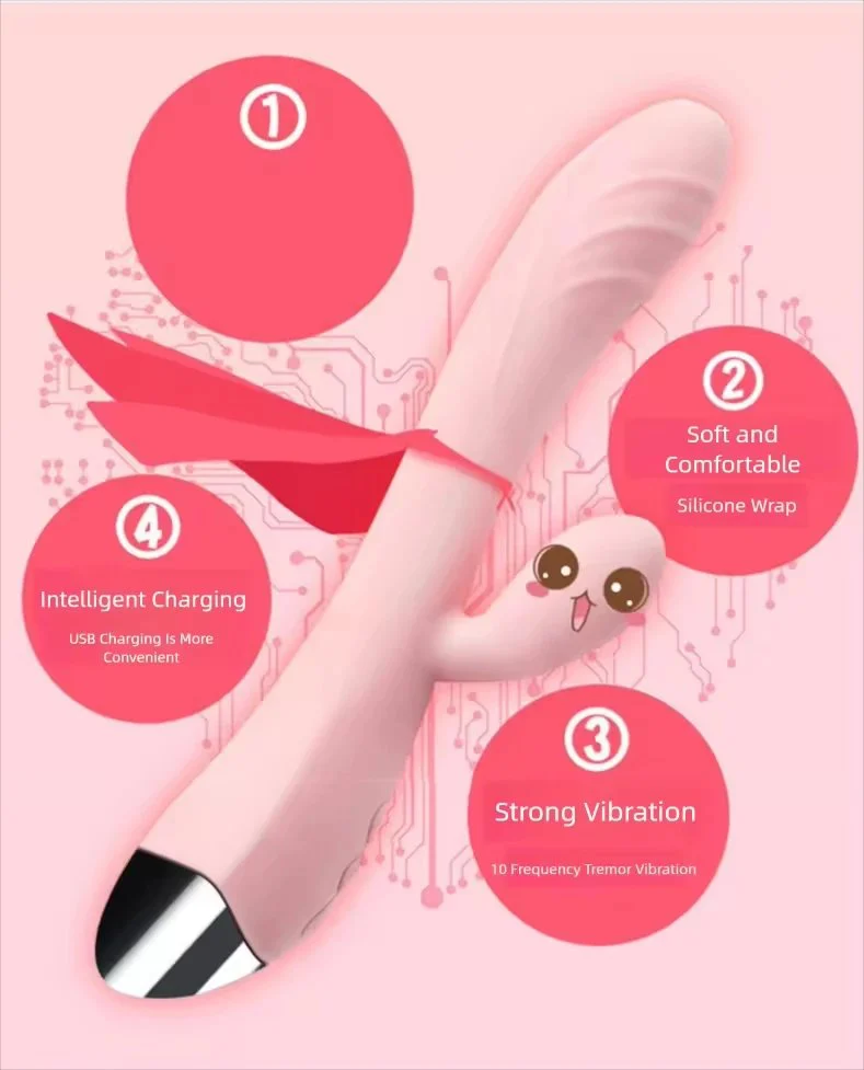 Vibrating Double-Headed AV Stick Female Orgasm Masturbator Strong Shock Massage for Female Masturbation