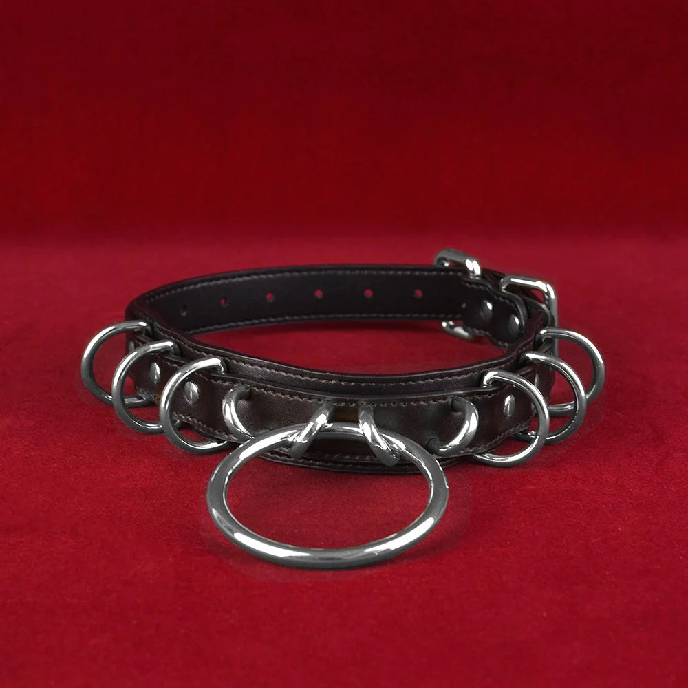 Leather Restraint Collar Suitable for Male and Female Enthusiasts Available in Two Colors Adjustable Collar